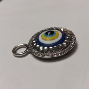 Protective evil eye necklace charm medallion